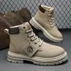 Botas Martin Talla Grande Transfronterizas para Hombre 2024 Invierno Caña Alta Estilo Británico Retro Botas de Ruibarbo Aumentadas con Suela Gruesa Botas de Trabajo