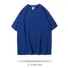 Camiseta de algodón puro de peso pesado con hilo doble, corte holgado, hombros caídos, 280g, suave y amigable con la piel, cuello redondo, manga corta, personalizable con estampado de logo
