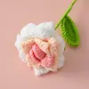 Flor de lana tejida a crochet terminada a mano creativa color degradado rosa puntiagudo ramo artificial compra de florería