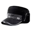 Nueva gorra de béisbol de ala plana para hombre de otoño e invierno, gorra de pico para protección de oídos a prueba de frío para exteriores, sombrero cálido engrosado para mediana edad y personas mayores