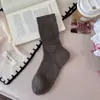 Estilo Perezoso de Principios de Otoño~Calcetines por Capas Estilo Coreano para Mujer Malla Hueca Color Sólido Calcetines de Media Pantorrilla Calcetines para Mujer Estilo Japonés Calcetines Blancos para Mujer