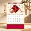 Calendario de Escritorio 3D Estilo Chino Año del Cordero 2027 Rojo Adorno Festivo para Escritorio Logo de Empresa Personalizado Calendario de Negocios de Año Nuevo