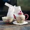 Juego de Té Cerámico Portátil para Viaje Firestone Rojo Azul y Blanco Hecho de Fábrica, Juego de Preparación de Té para Exteriores Sueño de Flor de Cerezo para Una Persona, Taza de Preparación Rápida