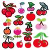 Patch de Bordado de Frutas Cereja Maçã Tomate Desenho Animado Bordado em Computador para Capa de Celular, Roupas, Patch DIY Feito à Mão