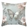 TEMU Funda de Almohada de Lino con Estampado de Mariposa 3D Imitación Color Retro Mariposa con Lentejuelas Brillantes