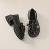 Zapatos de Cuero Slip-On de Suela Gruesa con Lazo 2025 Otoño e Invierno Nuevos Estilo Británico de Moda Versátiles Mocasines de Tacón Grueso