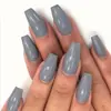 Cross-border Wearable Feminino Nail Art Atacado Simples Médio-retangular Cor Sólida Nail Art Patch Wear Armor Venda por atacado