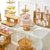 Mesa de Té de Cumpleaños, Soporte de Exhibición para Pausa del Té, Estante para Pasteles y Bocadillos, Soporte de Exhibición para Mesa de Postres, Artículos de Decoración, Juego de Estantes para Postres