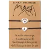 Pulsera Transfronteriza de Acero Inoxidable con Forma de Corazón Promesa Rosa Europea y Americana Tarjeta de Pareja Pulsera Tejida a Mano