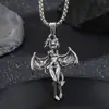 Suministro del Fabricante Nueva Tendencia de Moda Personalizado Nicho Creativo Retro Sucubo Lom Ángel Alas de Diablo Collar