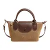 Bolso de Hombro Tejido con Bloques de Color Transfronterizo para Mujer 2026 Nuevo Estilo Festivo Bolso Tote con Cadena Gran Capacidad Bolso de Hombro para Viajero