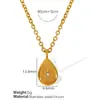 Colar Feminino Francês de Luxo Acessível Geométrico Quadrado Gota d'Água Estrela de Oito Pontas Zircônia Corrente para Clavícula Aço Titânio Banhado a Ouro 18K