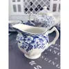 Plato Británico Original de Comercio Exterior Jbs Azul y Blanco de Cerámica con Color Bajo Esmalte Estilo Occidental para Filete, Plato de Cena, Tazón de Postre para Uso Doméstico