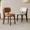 Silla moderna minimalista nórdica para el hogar de madera maciza, silla de diseñador italiano de lujo ligero con respaldo, silla de comedor para apartamentos pequeños