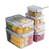 Contenedor de plástico para alimentos resistente al microondas, caja para almacenar alimentos, caja sellada para almacenar frutas, caja de almacenamiento de grado alimenticio para refrigerador
