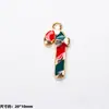 Colgante de Aleación Esmaltada Navideño Colgante de Gota Papá Noel Muñeco de Nieve Reno Colgante de Dibujos Animados Accesorios para Joyería DIY Pulsera Al Por Mayor