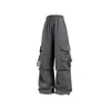 Pantalones Versátiles para Mujer de Primavera y Otoño, Diseño de Color Sólido, Modernos Pantalones Cargo Multibolsillos, Moda Casual, Corte Holgado, Efecto Adelgazante