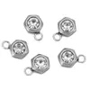 Pingente de diamante de aço inoxidável, diamante branco, zircônia, amor, estrela, flor de ameixa, pingente, colar, brincos, acessórios faça você mesmo
