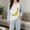 Pijama al por mayor de primavera y otoño invierno para mujer, delgado, de manga larga, pantalones, caricatura, lindo, viento, estudiante pequeño, ropa de casa, traje