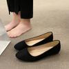 Camurça Sapatos de camada única Mulher plana sólida cor pontiaguda salto baixo preguiçoso All-match mulheres grávidas ladyshoes velho Beijing Cloth Shoes plus size Sapatos Femininos