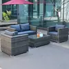 Sofá de Ratán para Exteriores, Impermeable, Protección Solar, Ocio, Silla Doble de Ratán de Hierro Forjado, Juego de Muebles para Exteriores, Balcón, Aire Libre