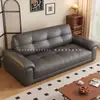 Sofá de cuero genuino estilo retro, diseño simple para sala de estar, adecuado para alquiler de casa, de dos plazas, apartamento pequeño, sofá de cuero estilo mid-century, disposición en línea recta