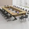 Mesa larga plegable premium, mesa de capacitación de personal, escritorio de oficina móvil, mesa de conferencias, escritorio y silla multifuncionales, escritorio y silla de capacitación