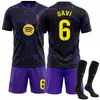 2627 Jersey de Fútbol del Barcelona Número 10 Yamal Messi Apariencia Ropa de Entrenamiento Patrón Piedra Morada Jersey Mamba Negra