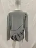 Camiseta Y2K Harajuku estilo americano transfronteiriça para primavera e outono com estampa, corte solto, gola redonda, manga longa, top casual moda retrô