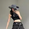 Sombrero de ala ancha con cordón estilo japonés para senderismo al aire libre para mujer, Sombrero de sol de verano con protección solar y bloqueo UV, Sombrero de mezclilla para senderismo para hombre