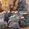Anillo de Plata de Ley S925 para Mujer con Jaspe de Piedra Preciosa Natural, Granate Rojo del Sur, Ópalo, Turquesa Incrustado con Piedras Preciosas de Colores Anillo Normcore para el Dedo Índice