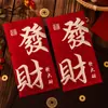 Envelopes vermelhos simples universais estilo chinês, foscos com estampagem em ouro, tamanho médio, espessos, para bênçãos e presentes, envelopes vermelhos auspiciosos, atacado