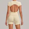 Atacado transfronteiriço de roupas de yoga, colado sem costas, plissado invisível, modelador, conjunto para Pilates e fitness para mulheres, peça única, dropshipping