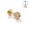 Aretes de Aleación de Titanio F136, Aretes Largos Finamente Tallados para Hélice Auricular, Piercings para Labio con Circonita, Joyería para Piercings Corporales de Titanio G23