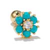 Estilo Pastoral Retro Dos Tonos Flor Hueso de Oreja Clavos Oro de 18K No Desvanecible Pendientes Pequeños Joyería para Piercing Transfronteriza Venta al por Mayor Exquisito