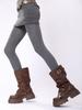 Leggings Grises Otoño e Invierno Estilo Lolita Japonés Medias con Estampado de Lazo Calcetines Térmicos para Mujer