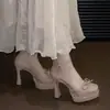 Zapatos Versátiles Cómodos de Gama Alta 2025 Nuevo Estilo de Verano para Mujeres Petites con Suelas Gruesas, Diseño Elegante Hueco, Tacones de Plataforma Impermeables