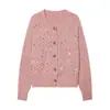 Venta al por mayor Primavera 2026 Nueva Moda Ropa para Mujer Estilo Europeo y Americano Suelto Versátil Cardigan de Punto con Lentejuelas de Manga Larga para Mujer