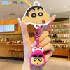 Chaveiro Boneco Super-Homem Pequeno Branco Estudante Oficial do Crayon Shin-Chan Pingente Periférico de Anime Enfeite para Bolsa de Melhor Amigo