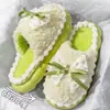 Chinelos de Algodão Femininos com Laço de Renda para Casa, Sapatos de Algodão Antiderrapantes para Casa para Casais, Sapatos de Maternidade Quentes com Plus Veludo