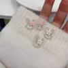 Pendientes con Forma de Flor de Perla y Orejas de Conejo Estilo Dulce y Femenino, Exquisitos y Llamativos, Pendientes Frescos y Lindos al por Mayor