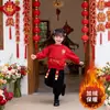 Conjunto de Ropa Festiva de Año Nuevo Estilo 2026, Conjunto de Dos Piezas de Moda con Forro Polar Rojo Festivo Otoño e Invierno para Actividades del Día de Año Nuevo