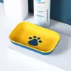Caixa de Sabão Fofa Desenho Animado Pegada de Filhote de Cachorro Doméstica Portátil Criativa Camada Dupla Drenante Dormitório Banheiro Caixa de Sabão
