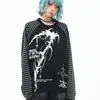 Camiseta de Manga Larga Estampada Patchwork Vintage para Hombres y Mujeres, Nueva Camisa Básica de Manga Rayada Estilo Americano para Primavera y Otoño, Top Holgado para Pareja