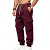 Calça de moletom de malha versátil para trabalho casual ao ar livre, esportes, masculina, europeia e americana, transfronteiriça, Amazon, com múltiplos bolsos, tamanhos grandes