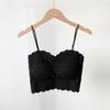 Ropa interior de encaje sin rastro de seda de hielo con espalda cruzada, hermosa espalda cruzada, pecho sexy, tirantes cortos, copa de látex, ropa exterior, chaleco pequeño