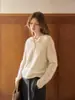 Ropa única y elegante / Poema de Primavera: Suéter de mezcla suave de cachemira y lana estilo francés, color liso, para un look relajado y casual
