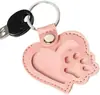 Llavero Recuerdo de Pelo de Mascota Colgante de Cuero con Forma de Corazón Huella de Pata Regalo de Tienda de Mascotas Regalo de Vacaciones