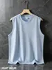 Chaleco de Hombre Pesado 240g Verano Seda de Hielo Algodón Puro Sin Mangas Camiseta de Tirantes Hombre Holgado Talla Grande Chaleco Deportivo Fitness Y