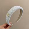 Atacado de tiara de outono e inverno para mulheres, tiara simples de tecido para amarrar o cabelo, touca feminina de pelúcia alta para o rosto, bege, Coreia do Sul